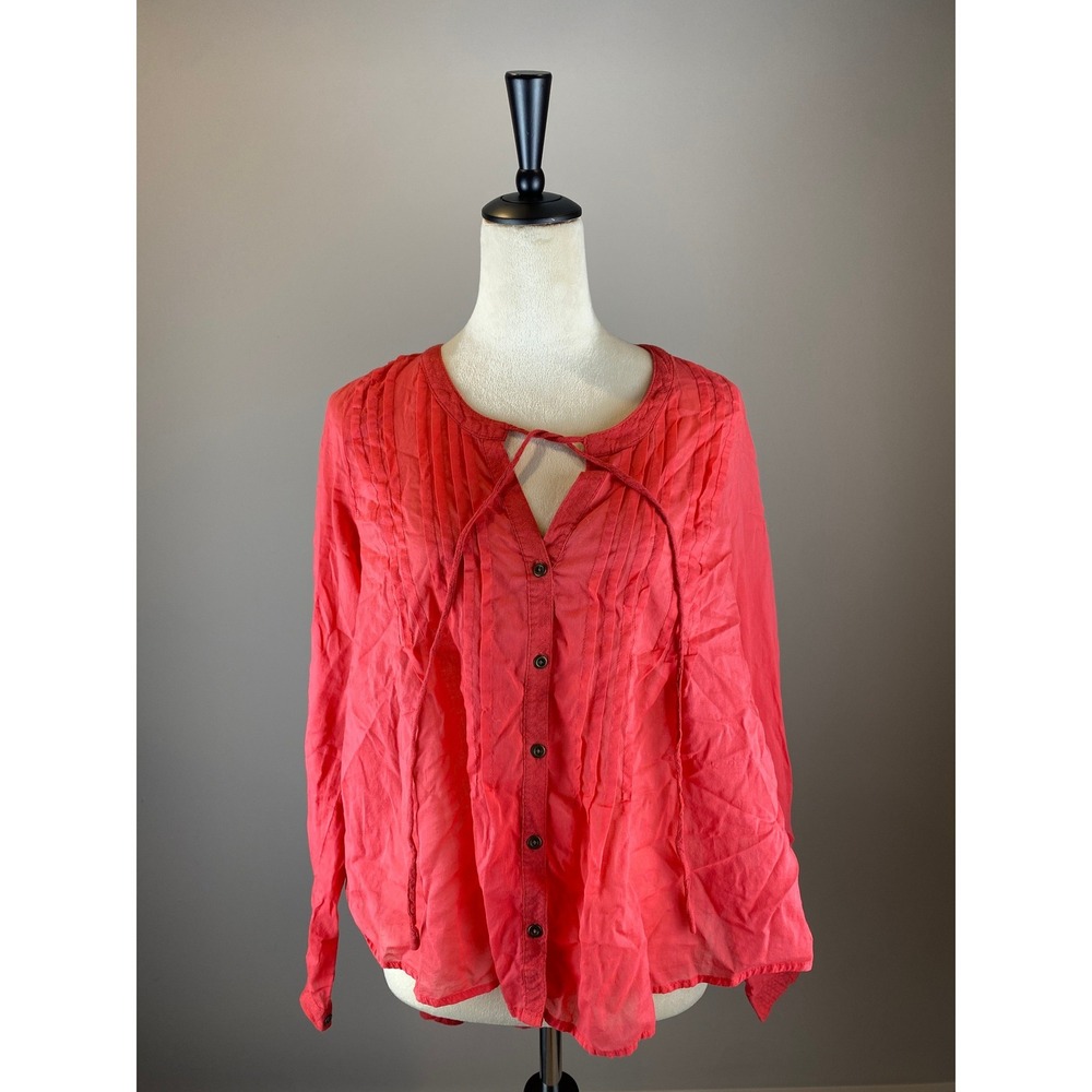 Free People High Low Blouse Women's Size Small Free People Coral Top Shirt